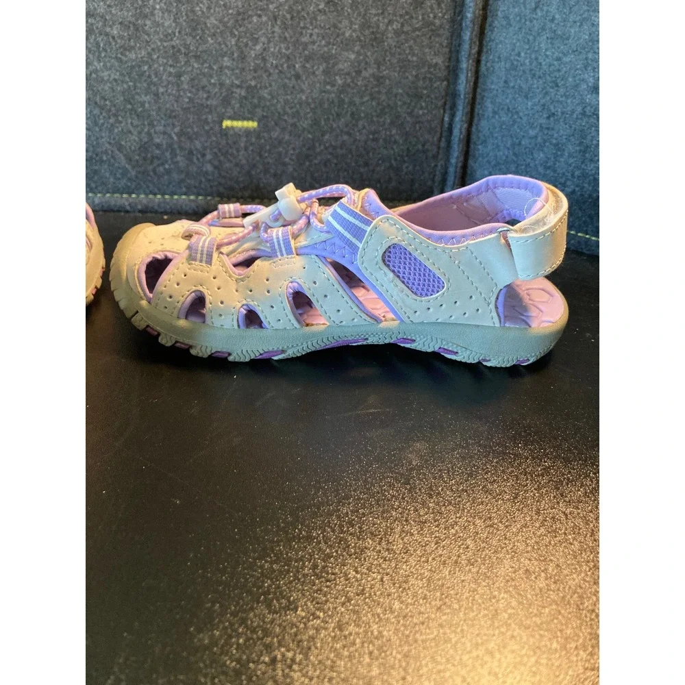 Khombu Dana Kids Grey Purple Closed Toe Sport Water Sandals Size 12 1182623